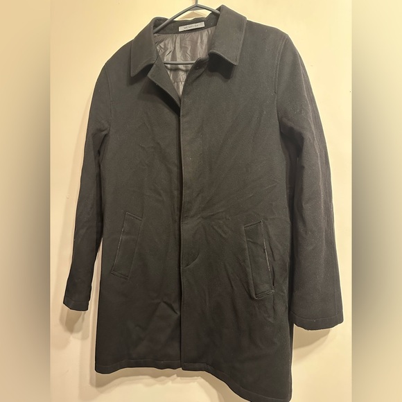 Stefano Capaldi Loro Piana Storm System Wool Coat Black Car Coat Italy Size 14 - Picture 12 of 12